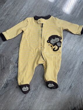 small wonders Yellow Striped Monkey Footed One-Piece